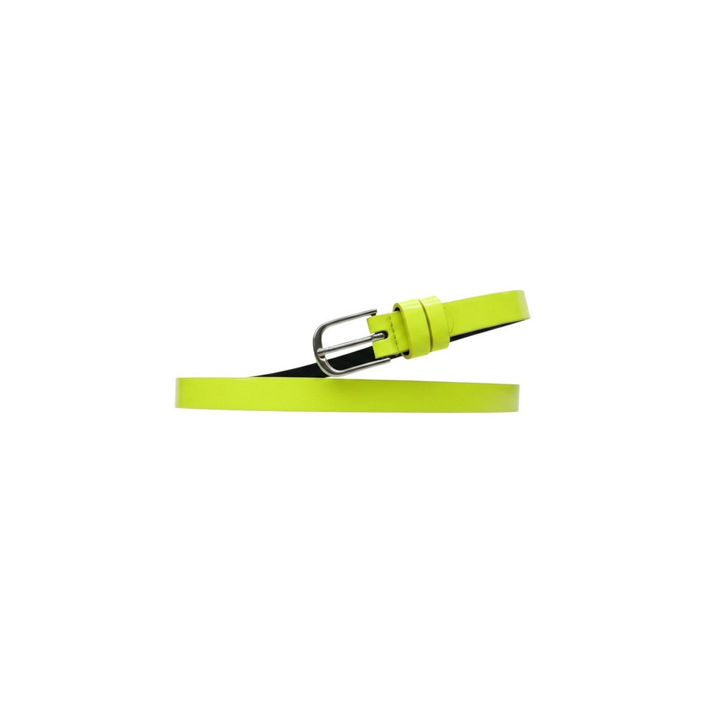 Claire's Skinny Belt Womens XL Neon Yellow Patent Faux Leather 36318-4